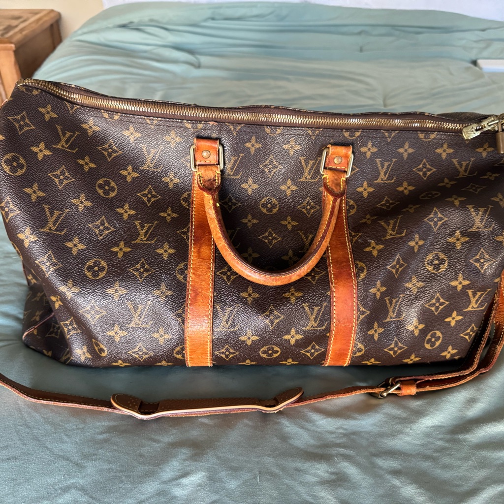 Louis Vuitton Monogram Duffel Bag In Brown And Tan